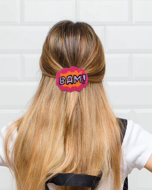 BAM! Punch Needle Hair Clip