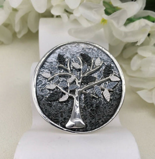 Tree of Life Magnetic Brooch: Black - Forever After Boutique