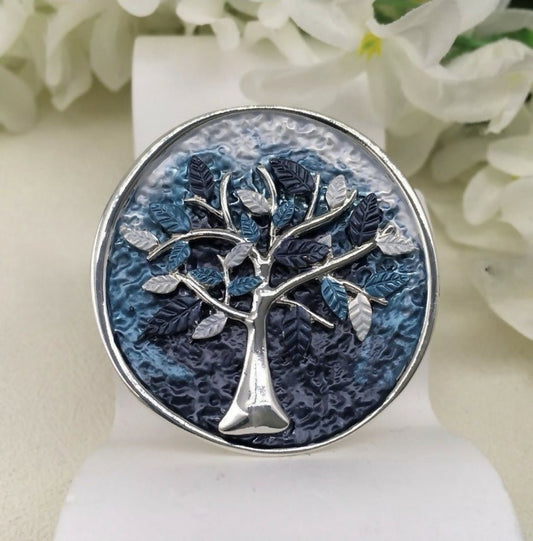 Tree of Life Magnetic Brooch: Blue - Forever After Boutique