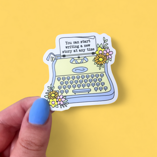 Typewriter Sticker - Start a New Story