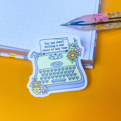 Typewriter Sticker - Start a New Story