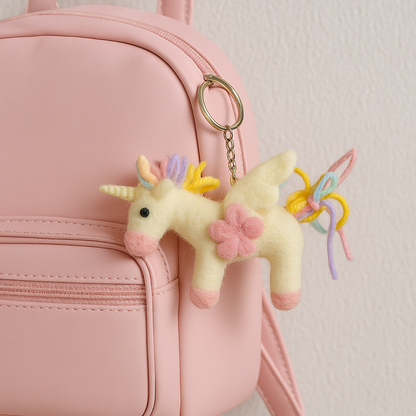 Felt Unicorn keyring