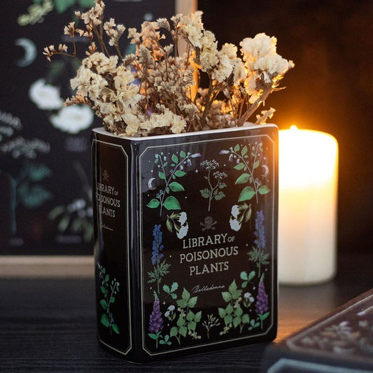 Vase: Library of Poisonous Plants Ceramic Book Vase - Forever After Boutique
