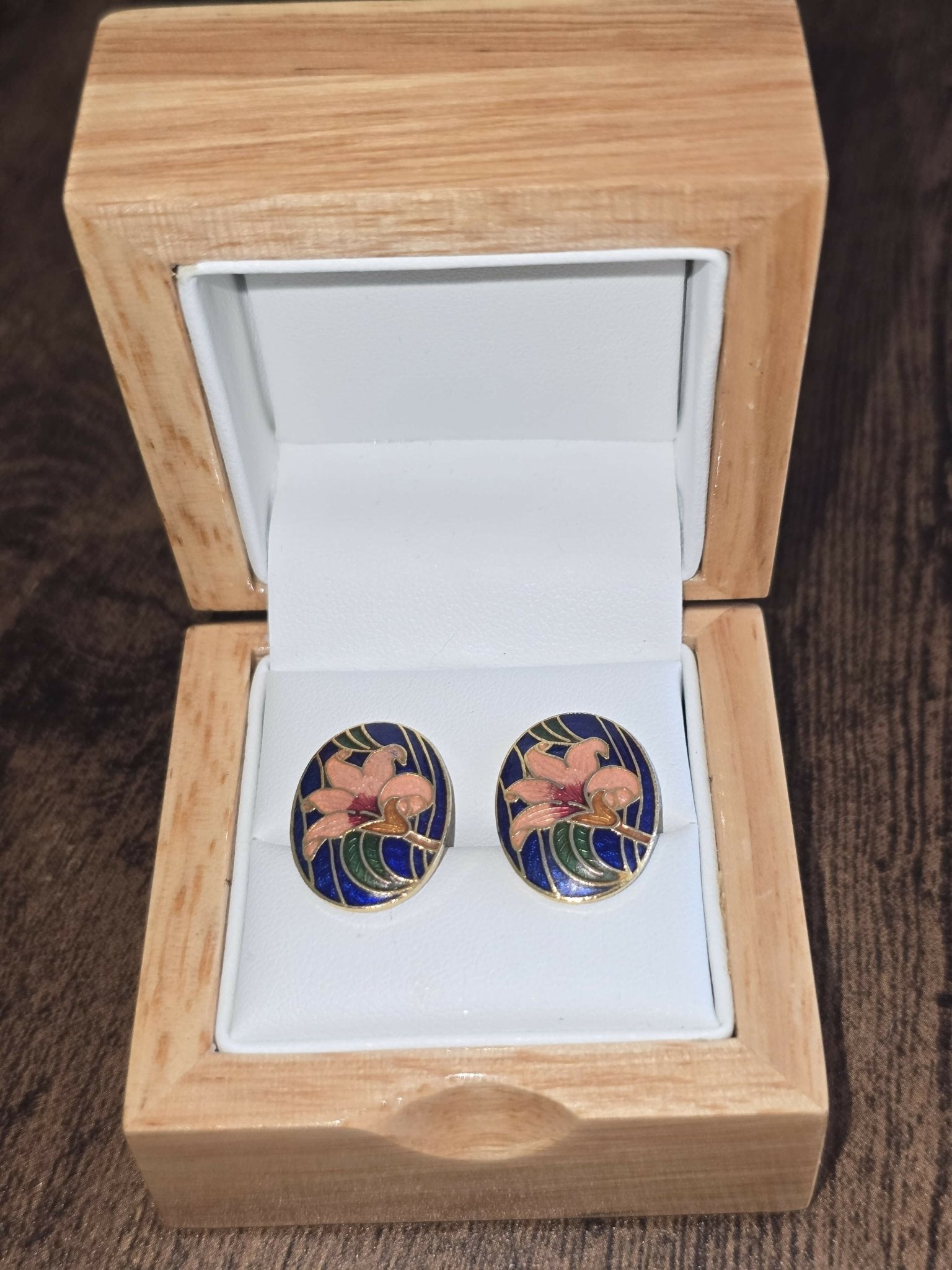 Vintage floral Cloisonne Earrings - Forever After Boutique