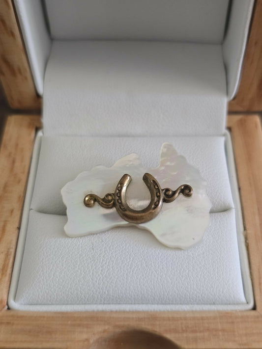 Vintage Horseshoe Brooch - Gilt - Forever After Boutique