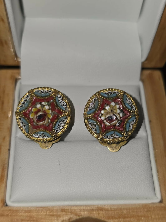 Vintage Italian Micro Mosaic Earrings - Forever After Boutique