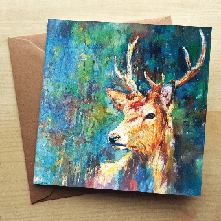 Watcher in the Wood – Stag Greeting Card - Forever After Boutique