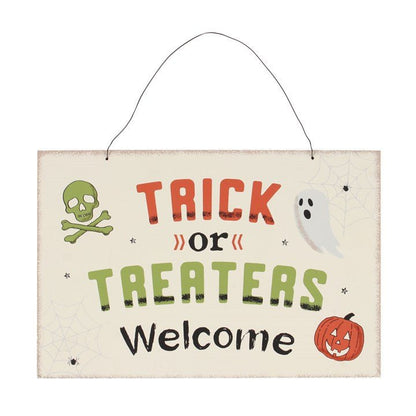 🎃 Welcome Trick or Treaters! 🕸️ Halloween Hanging Sign 🎃 - Forever After Boutique