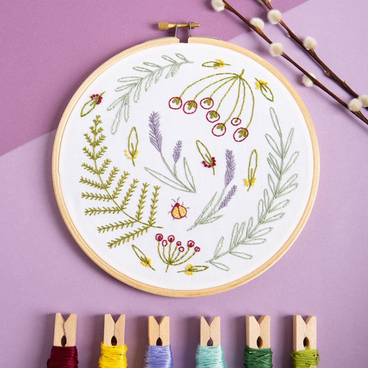 'Wildwood' Botanical Embroidery Kit for Beginners