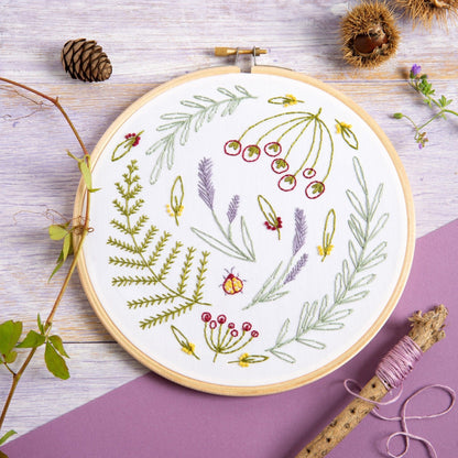 'Wildwood' Botanical Embroidery Kit for Beginners