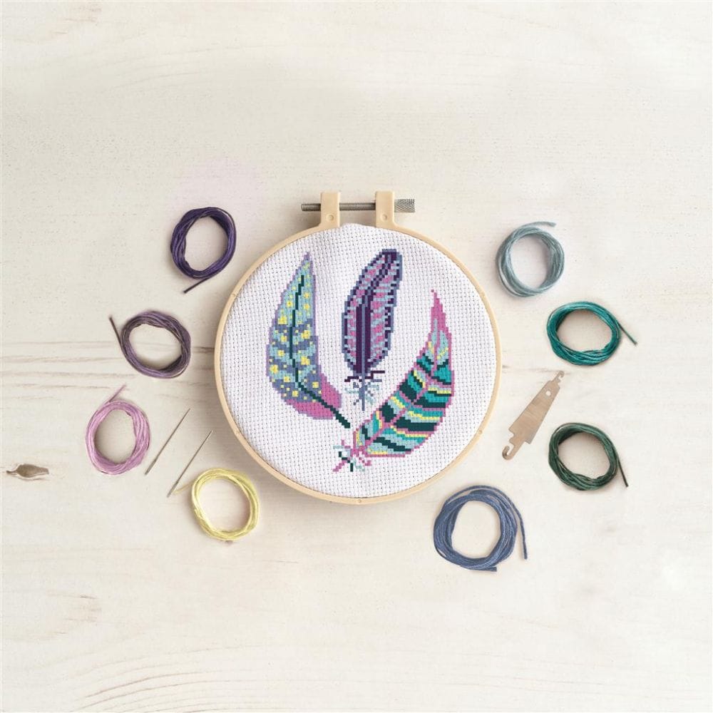 Feathers Cross Stitch Kit - Forever After Collective