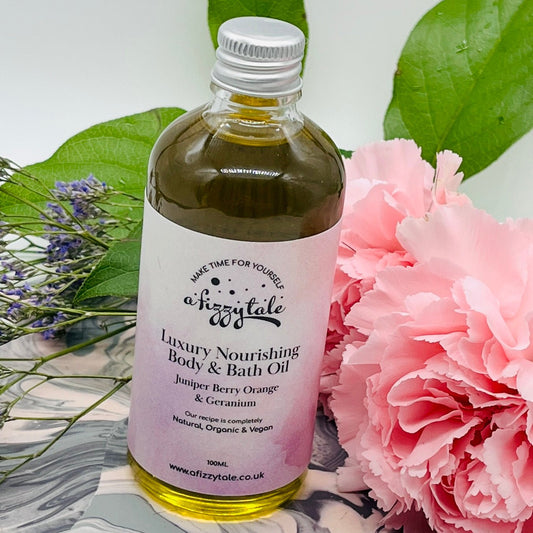 Nourishing Bath and Body Oil: Juniper Berry, Orange and Geranium - Forever After Collective