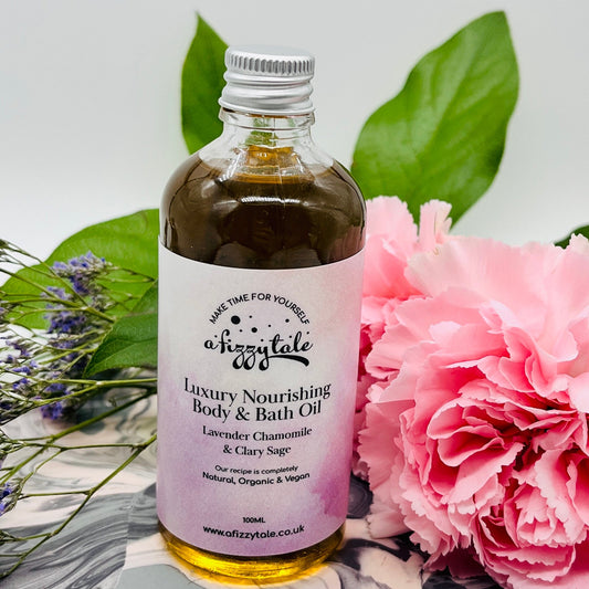 Nourishing Bath and Body Oil: Lavender Chamomile and Clary Sage - Forever After Collective