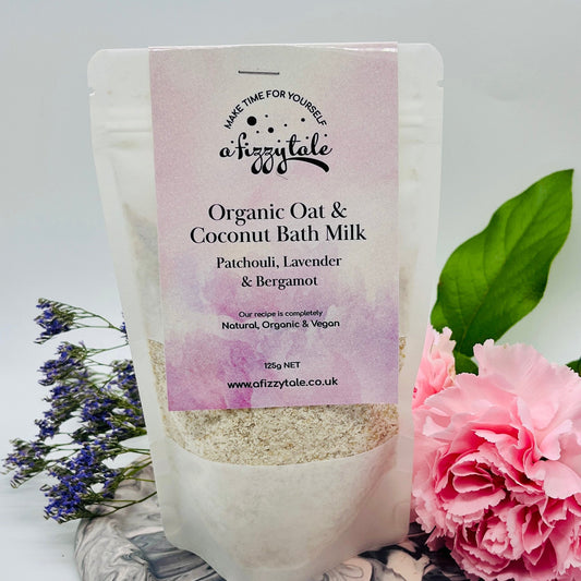 Organic Oat and Coconut Bath Milk: Patchouli, Lavender and Bergamot - Forever After Collective